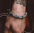 Barbed Wire Cuban Link Bracelet – Adjustable Stainless Steel