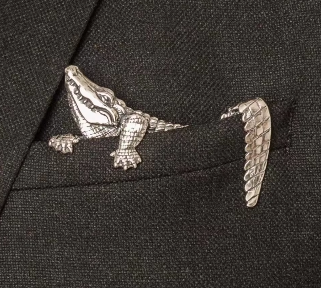 Vintage Crocodile Brooch – Creative Retro Lapel Pin