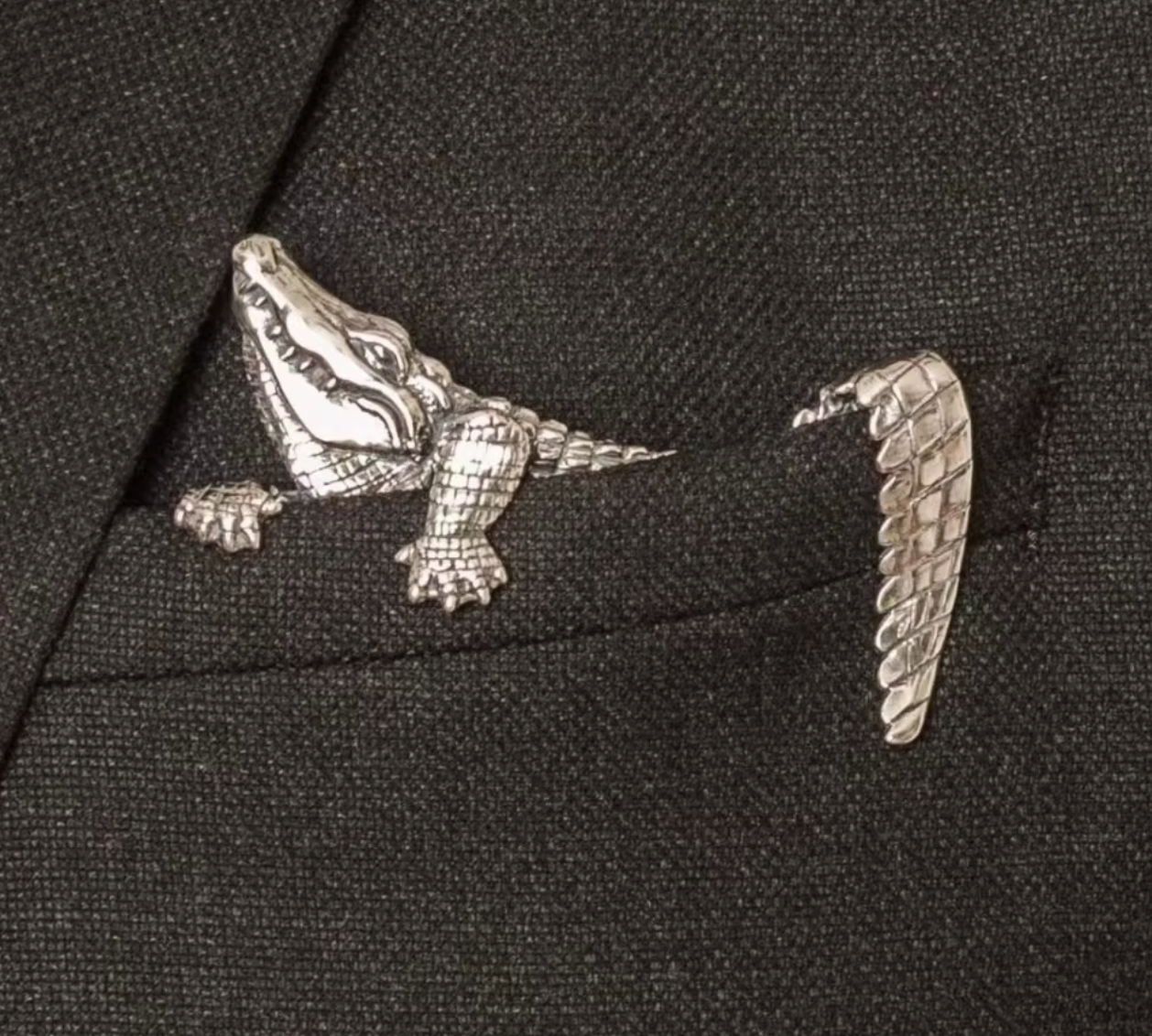 Vintage Crocodile Brooch – Creative Retro Lapel Pin