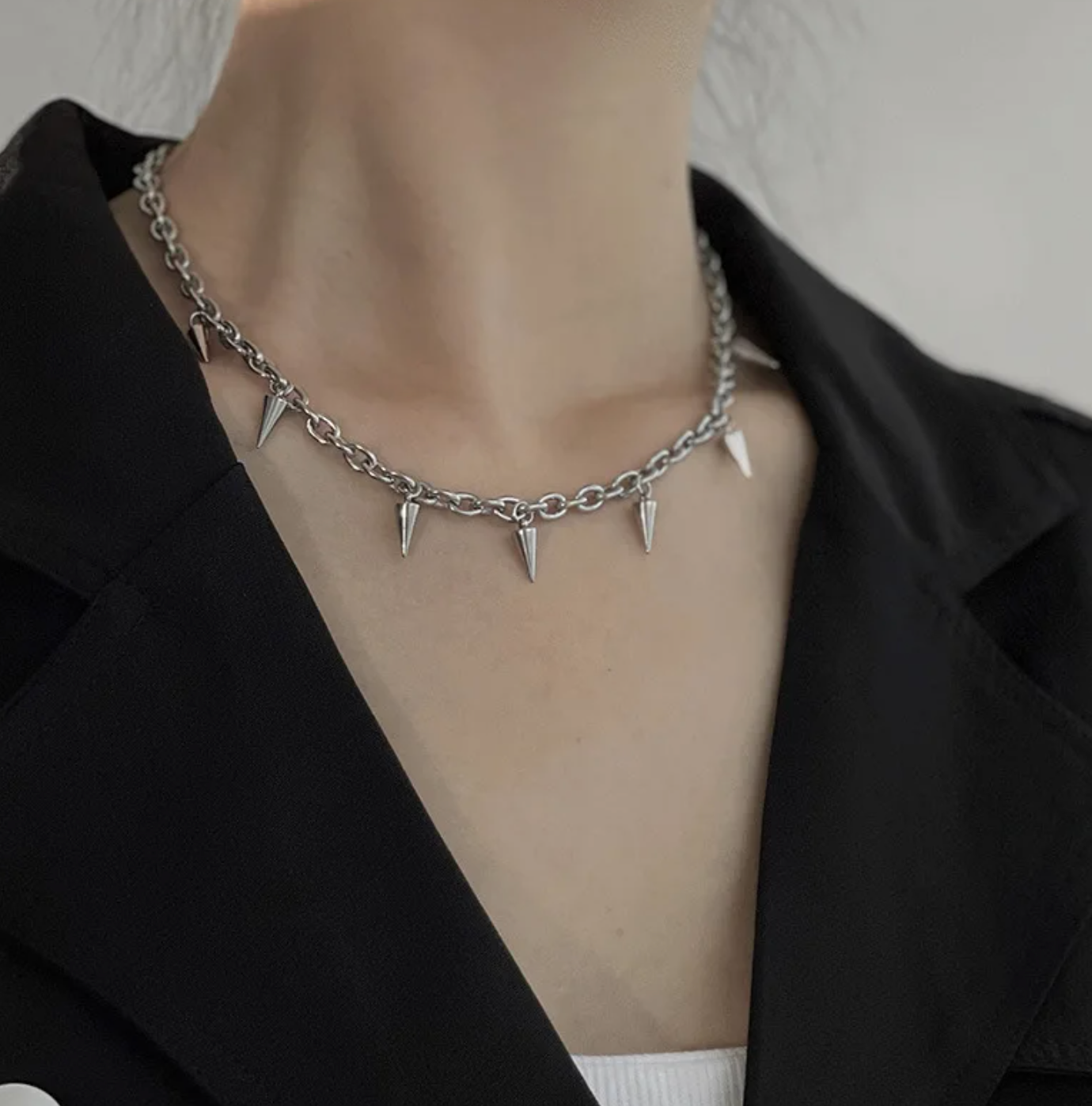 Punk Rivet Stud Choker Necklace