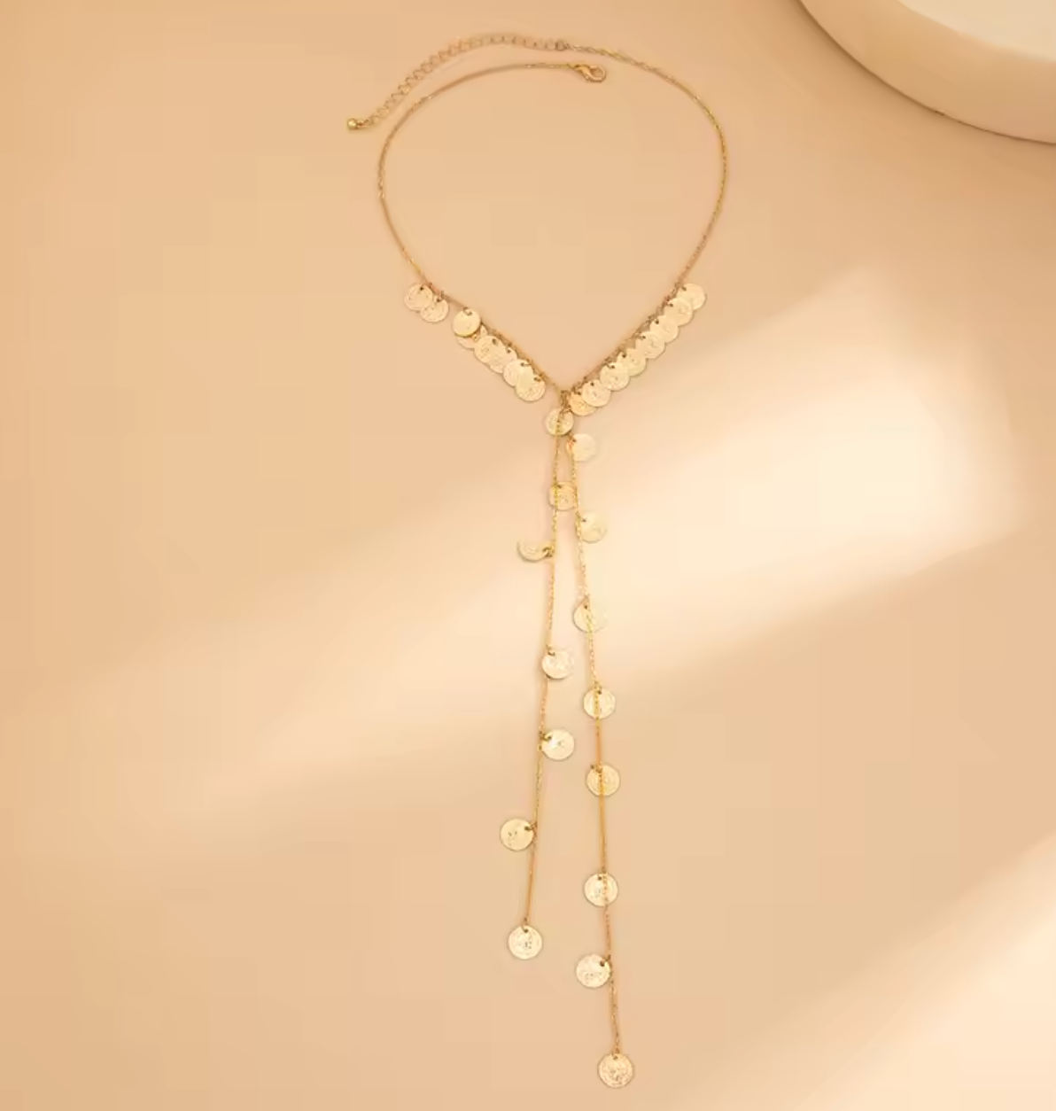 Vintage Gold Tassel Pendant Necklace – Y-Shaped Clavicle Chain