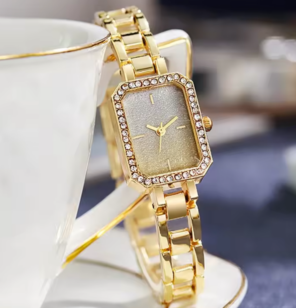 Women's Square Rhinestone Quartz Watch