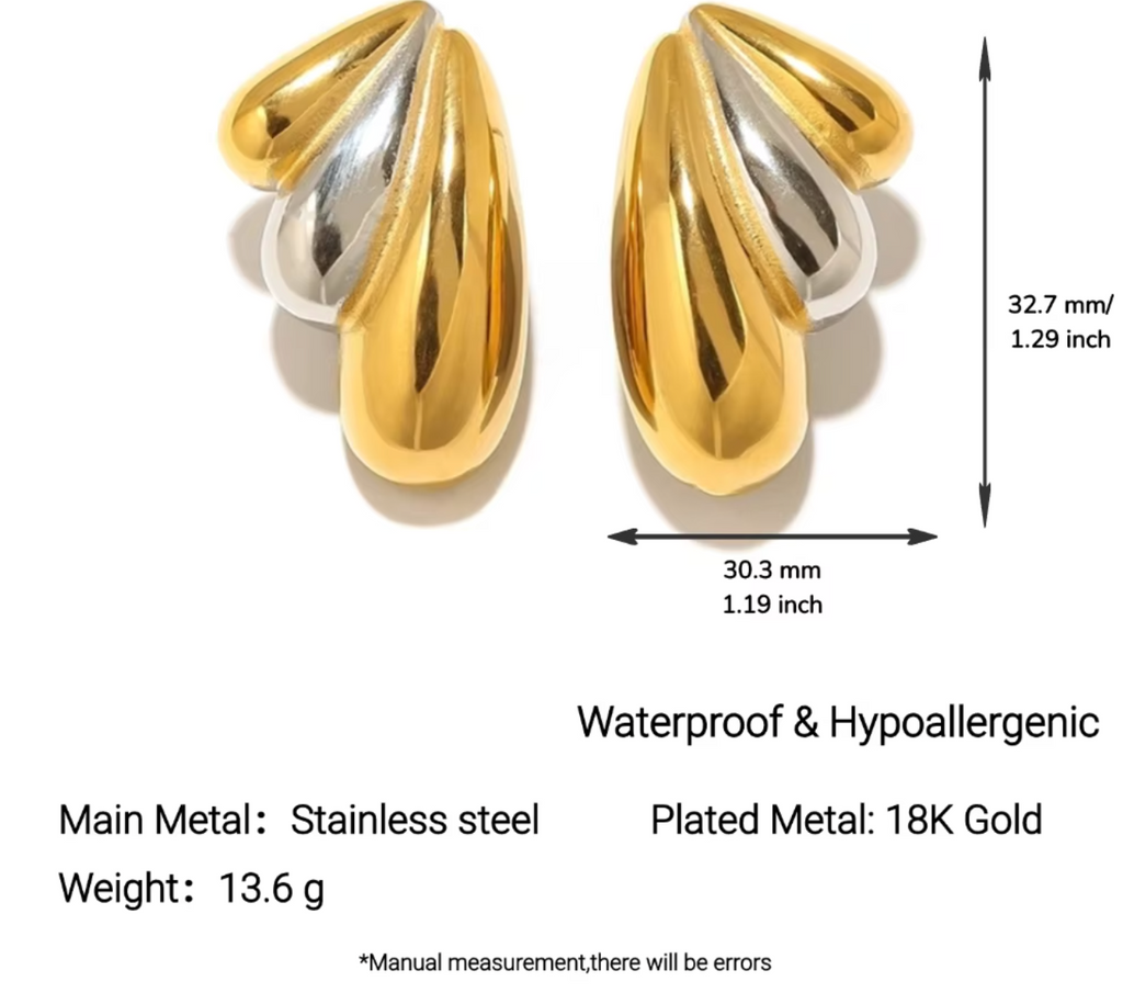 18K Gold Plated Wing Earrings